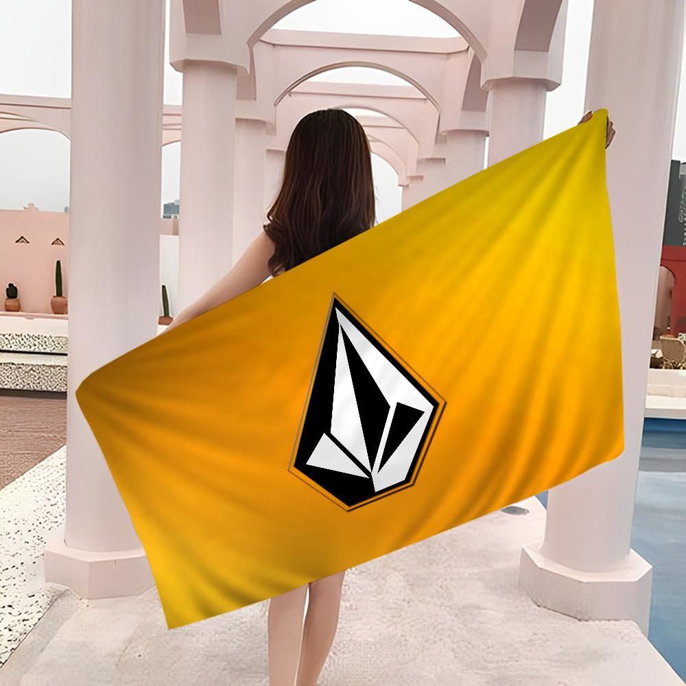 V-VOLCOM LOGO Большие пляжные полотенца из микрофибры Быстросохнущее полотенце Песчаные пляжные полотенца Полотенце для бассейна для путешествий Плавание Бассейн Йога