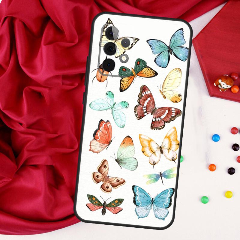Цветок Бабочка Для Samsung Galaxy A26 A05 A06 A16 A54 A34 A14 A22 A32 A52 A55 A35 A15 A53 A13 A56 A36 Чехол