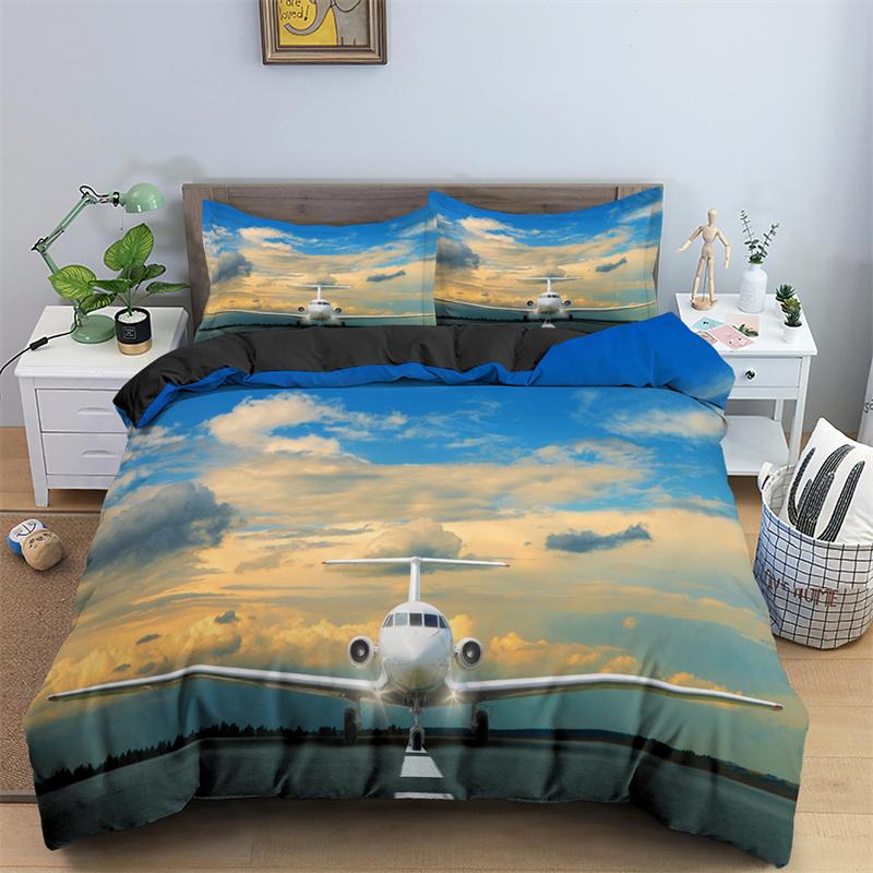 3D Airplane Printed Bedding Collection Kids Adults 23Pcs Duvet Cover With Pillowcase Comforter Bedding Quilt Cover Luxury Bedding Collection