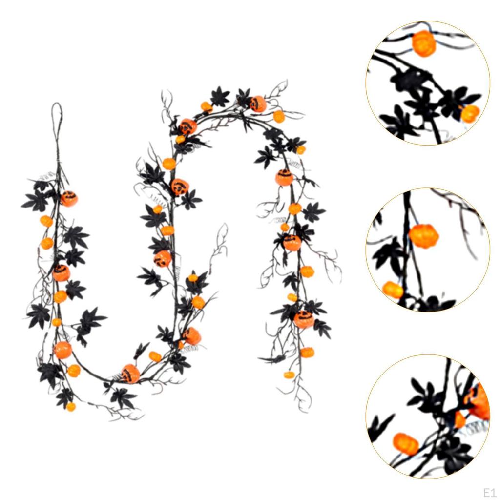 Хэллоуин Осенняя тыквенная гирлянда Кленовый лист Входная дверь Подвесная лоза для дверного проема Стол