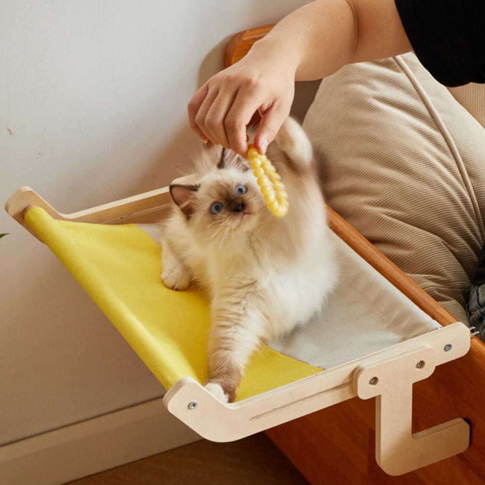 Hanging Wooden Cat Hammock, Sofa House Furniture, Indoor Cozy Sunny Seat, Window Drawers, Chair Backs, Bedside Cat Sleeping Bed