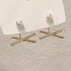 Temperament Pearl Two Earrings, Camellia Rose Bow Front And Rear Large Pearl Stud Earrings
