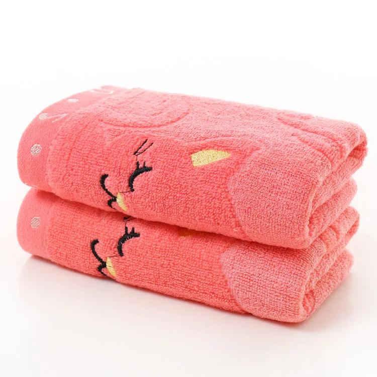 1pc Soft Children Baby Towel Washcloth Bathing Feeding Cartoon Cat Cotton Towel for Newborn Infant Handkerchief Shower Cloth