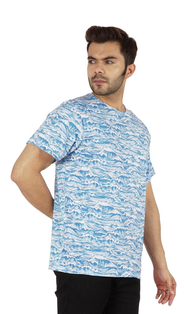 Inkmeso Printed Casual Short Sleeve T-shirt For Men  S Holiday Beach Wear Tee Cotton Jersey Tropical