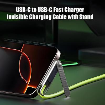 240 Вт Быстрая зарядка с подставкой, двойная головка, складной кабель USB-C для зарядки телефона, USB-A и USB-C Быстрое зарядное устройство