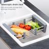 Foldable Sink Drain Rack Adjustable Retractable Dish Drying Basket Space Saving Kitchen Sink Organizer Multifunctional Cutlery Rack for Home