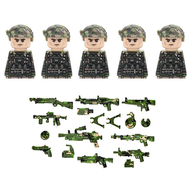 MOC Military Soviet US Soldier Figure Building Block Cavalry Pilot Western Cowboy Detective Weapon Sword Cloak Kid Toy Gift K148