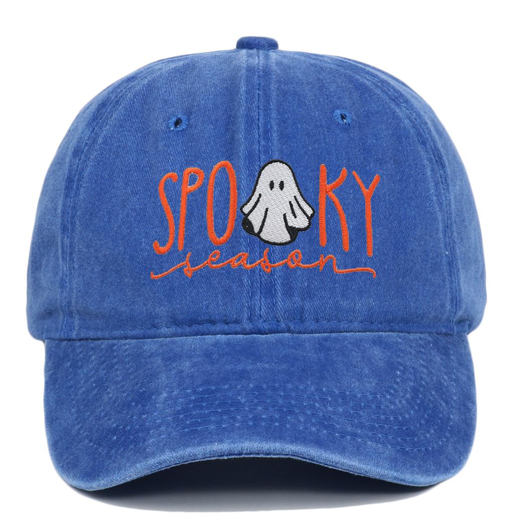 Ghost Embroidered Baseball Cap With Sun Protection And Breathable Cotton For Casual Wear