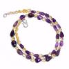 Natural Amethyst Citrine Gemstone Mix Shape Smooth Beads Necklace 17" UB-4583 UB-4583