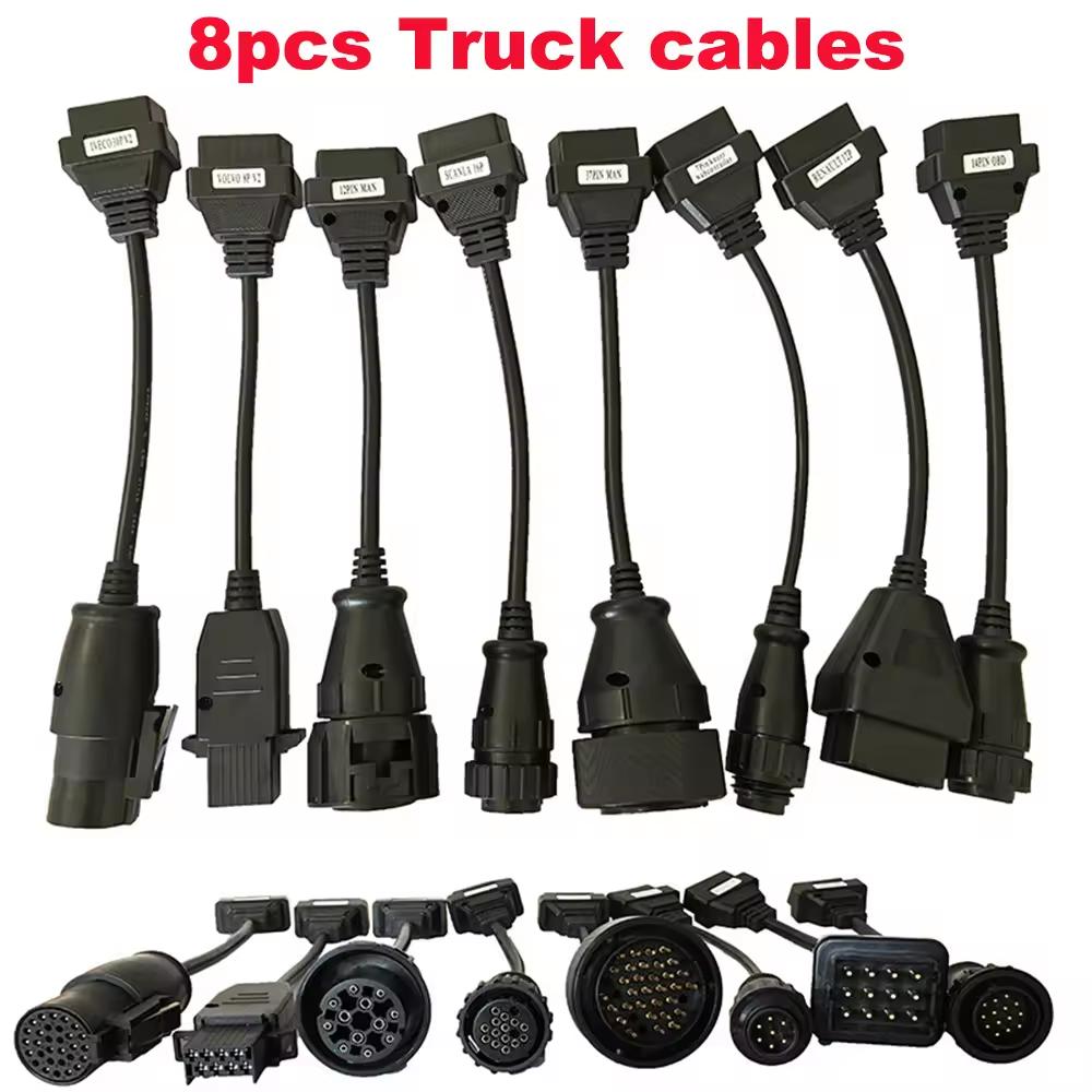 Полный набор 8 шт. Грузовые obd2 кабели Диагностический obd truck Кабель Для Delphi DS150 DS150E TCS CDP Multidiag MAN OBD2 Renault Инструмент