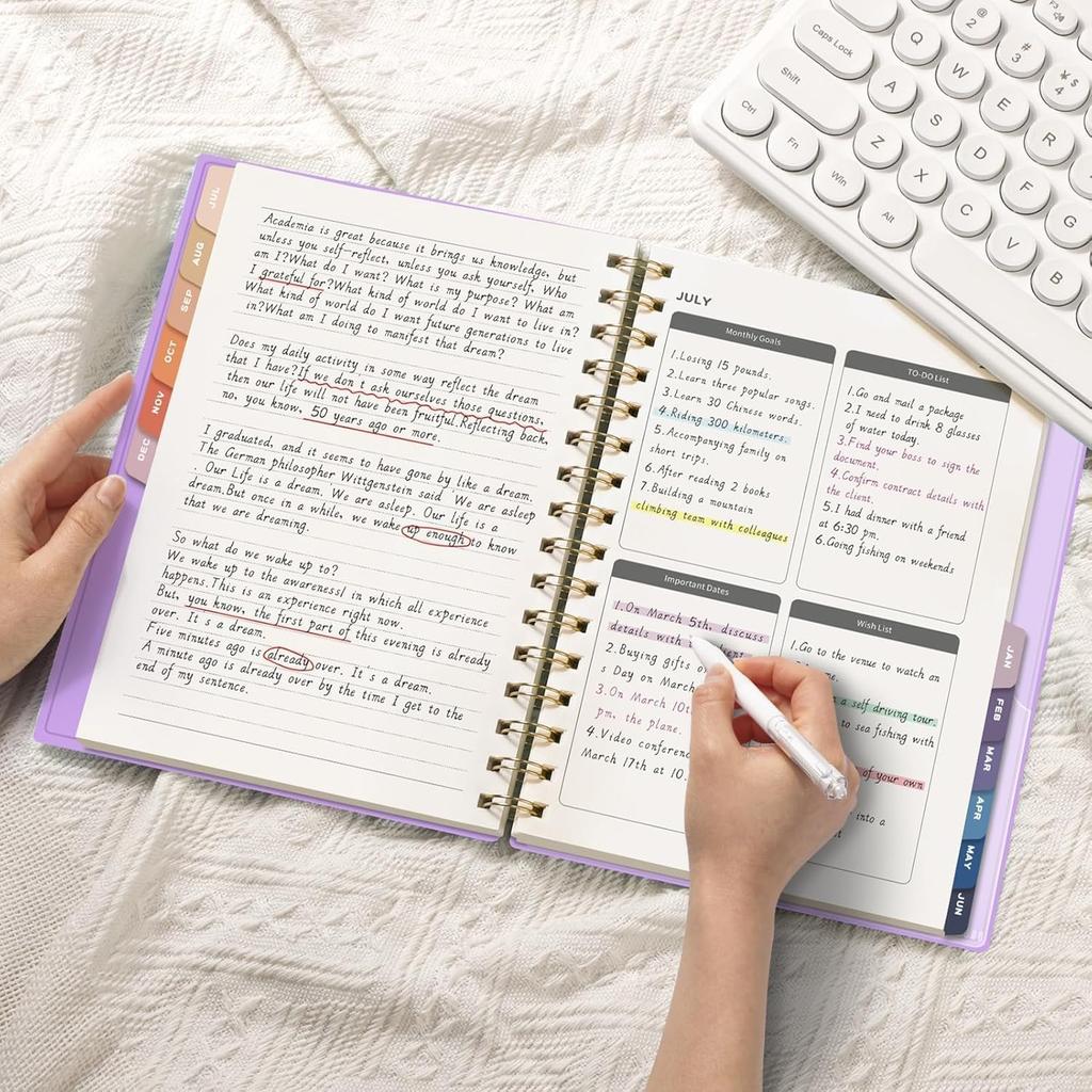 Академический планировщик AHGXG 2024-2025, Июль 2024 - Июнь 2025 Еженедельный и ежемесячный планировщик 12 месяцев, 6" X 8.38", Планировщик календаря академического года с ежемесячным