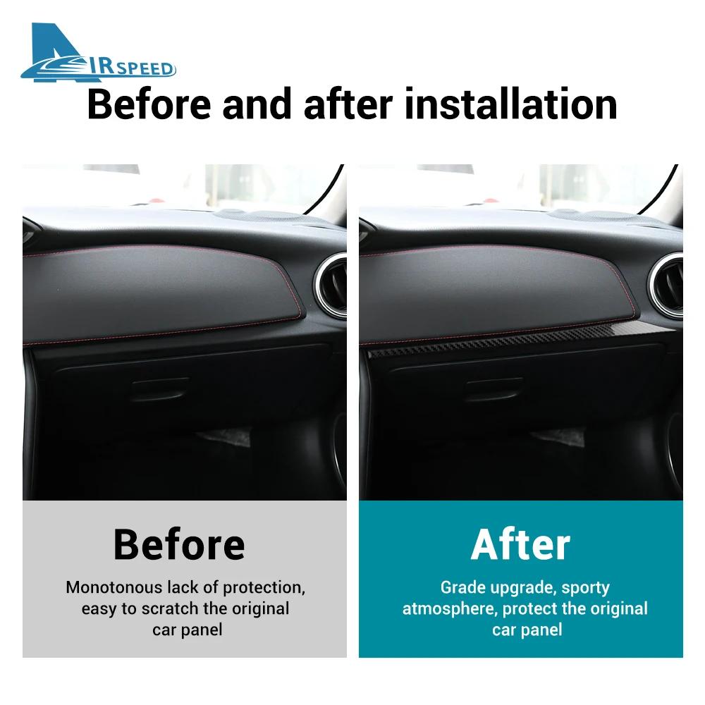 For Subaru BRZ Toyota GT86 2012-2016 2017 2018 2019 2020 LHD RHD Real Soft Carbon Fiber Car Co-pilot Console Dashboard Strip