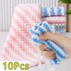 1/2/10Pcs Coral Fleece Dishcloths Thickened Absorbent Kitchen Drying Cloth Not Stick Oil Scouring Pad Household Cleaning Towels