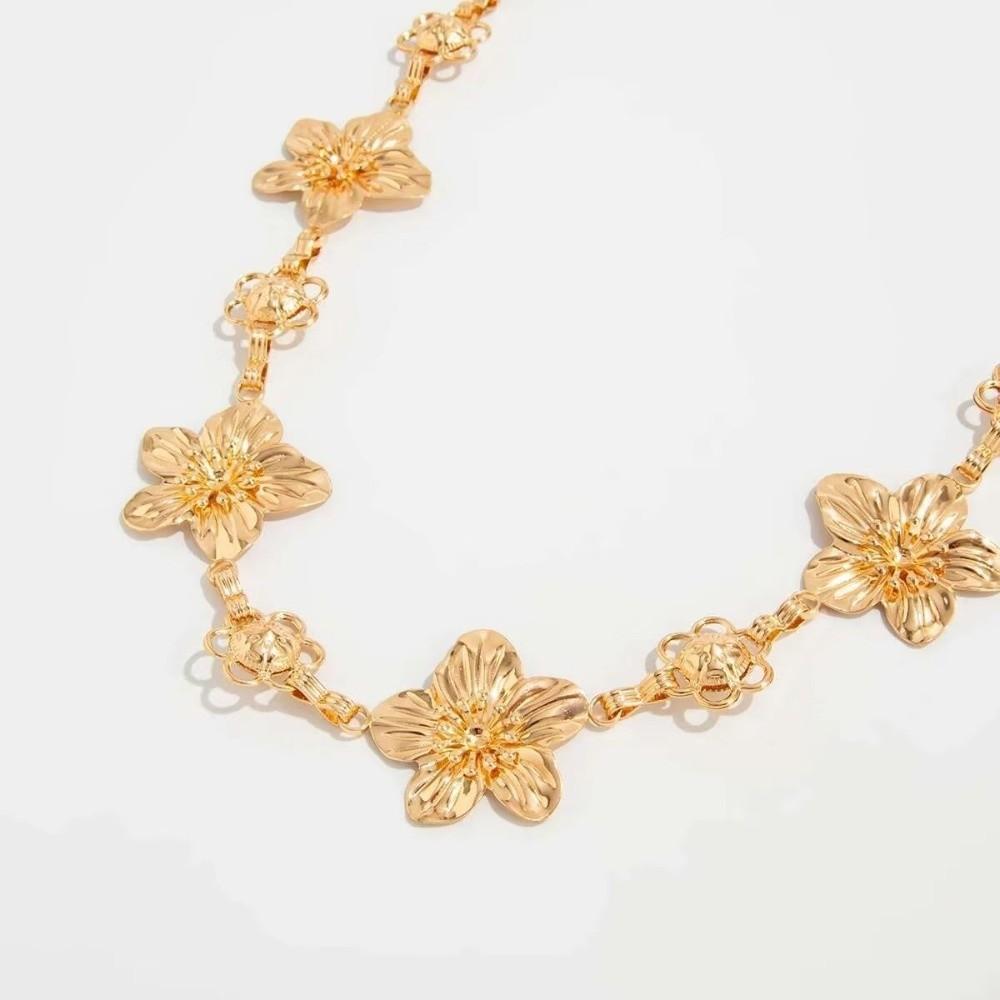 Ethnic Style Body Chain Alloy Belly Chain Fashion Flower Waist Chain Women
