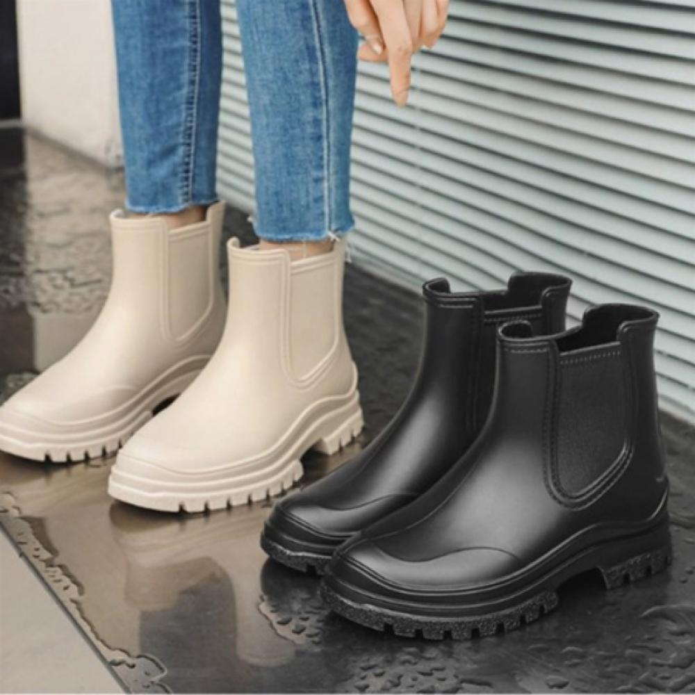 New ArrivalS Open Run Women S Waterproof Chunky Sole Short Rain bootS