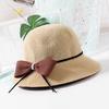 Women Sun Hats Woven Fisherman Hat Female Summer Travel Sunshade Sun Hat Breathable Bow Travel Beach