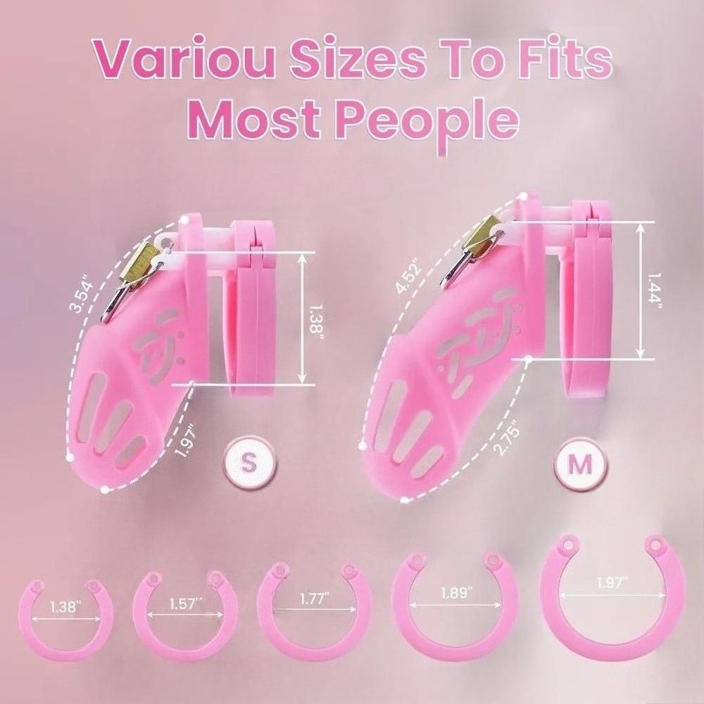 Silicone Chastity Cage Lightweight soft Chastity Belt Male Chastity Devices 5 Cock Rings Bondage Restraint Breathable Penis Cage