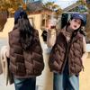 Жилет женский пуховый хлопковый осенне-зимний новый свободный короткий жилет с воротником-стойкой свободный жилет