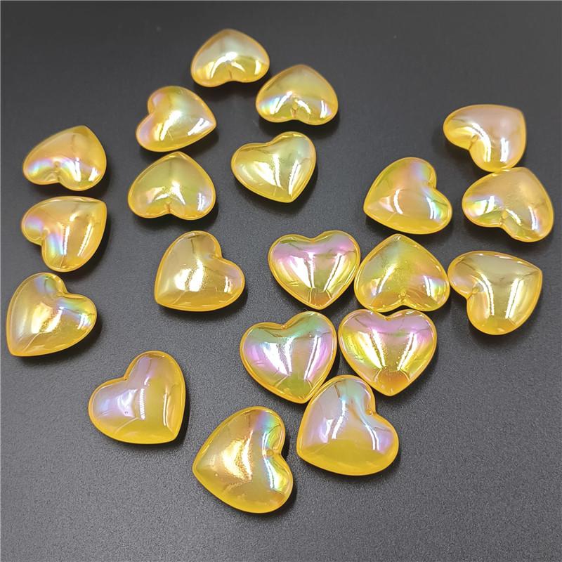 Креативные светящиеся ювелирные аксессуары, свободные бусины желейного цвета, модное ожерелье, персиковое сердце, браслет «сделай сам», материалы ручной работы, Aurora Dazzle 5 шт.