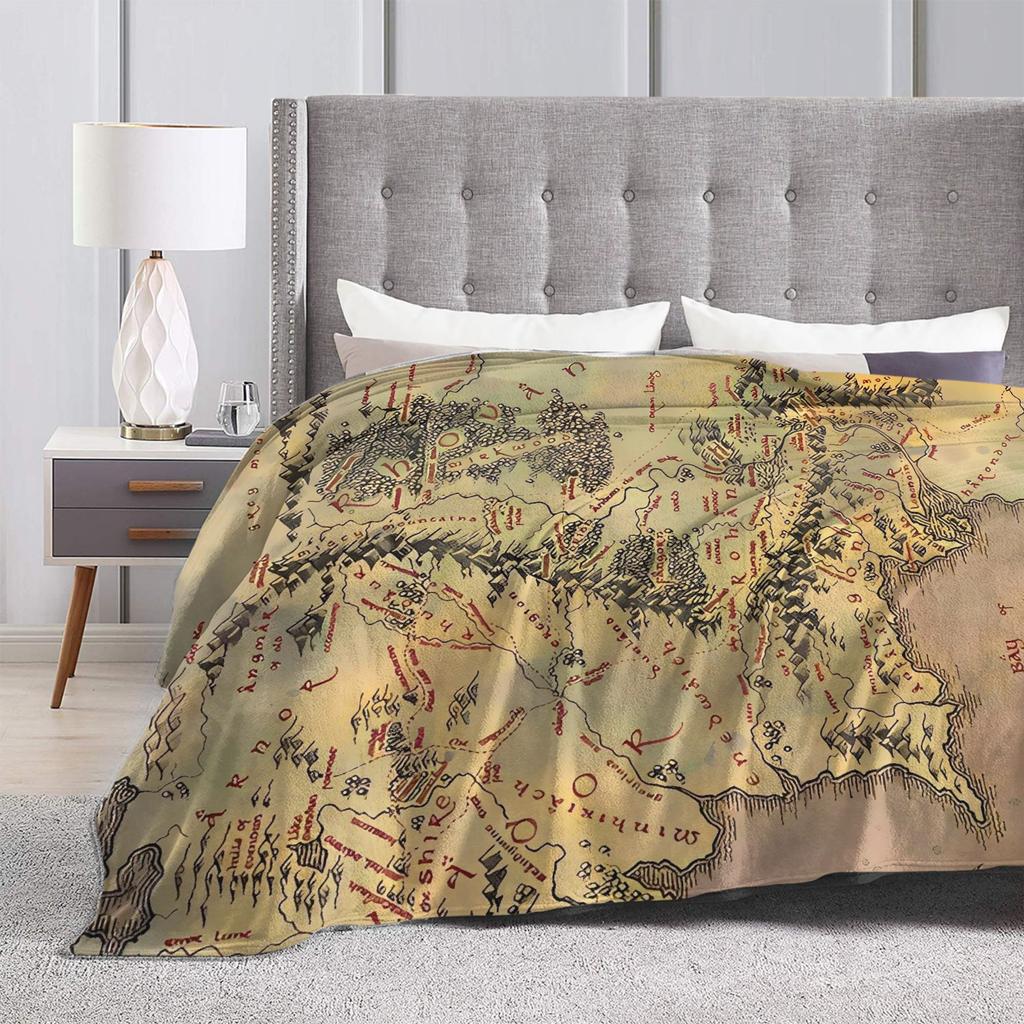 Soft Blanket Travel L-Lords Of The R-Rings Throw Blanket Flannel Bedspread For Living Room Novelty Sofa Bed Cover