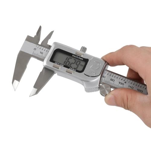 HFS (R) 150mm Digital Caliper, Stainless Steel, 0.03mm Accuracy, LCD Display, for Measures Inner and Outer Diameters, Depth, and Steps, Includes Storag
