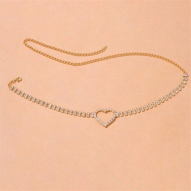 Цепочка на ногу со стразами в виде бабочки/сердца для женщин, роскошные серебряные/золотые цвета, блестящие украшения для тела на бедре, со льдом