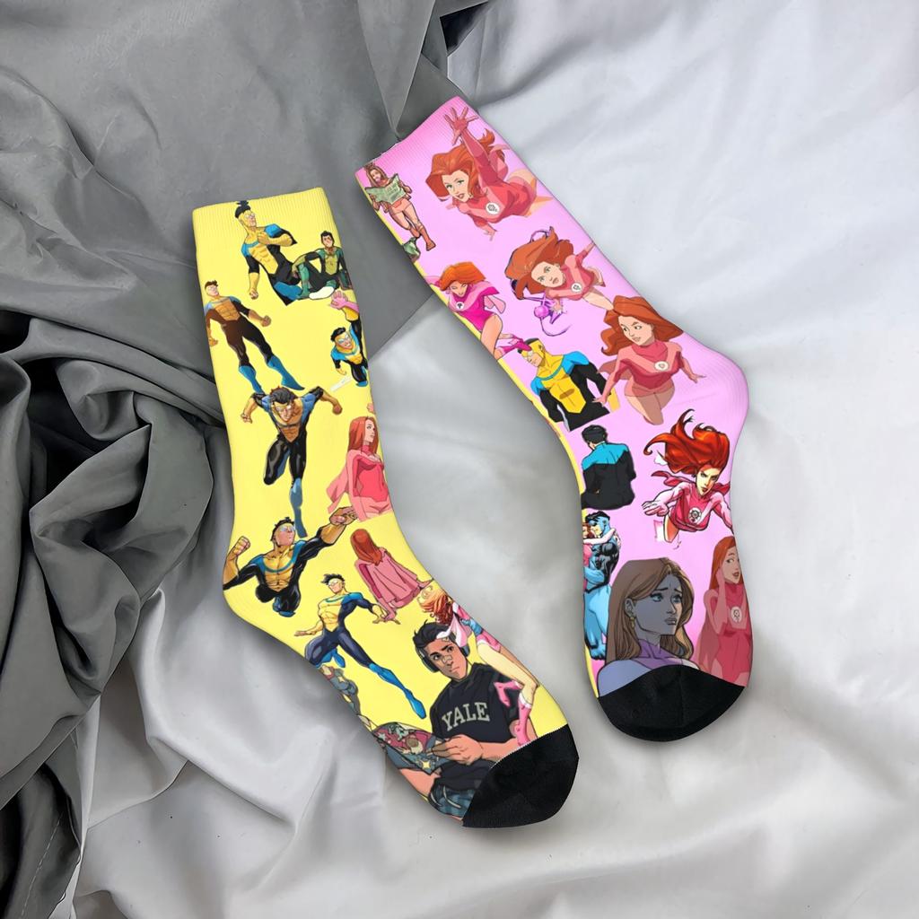 Взрослые Мужские Носки Аллен Инопланетянин Непобедимый Аниме Чулки Осень Смешные Теплые Мягкие Носки с Принтом Альпинистские Нескользящие Носки