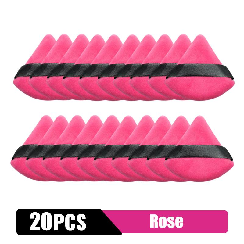 2/4/6/12/20Pcs Triangle Powder Puff Mini Face Makeup Sponge Cosmetics Soft Cotton Face Powder Puff Washable Velvet Makeup Tools