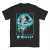 Мужские Женские Футболки с Hatsune Miku  Аниме Футболки 100% Хлопок Топы Повседневные Футболки с Короткой Рукавой и Круглым Воротником Оригинальные Футболки