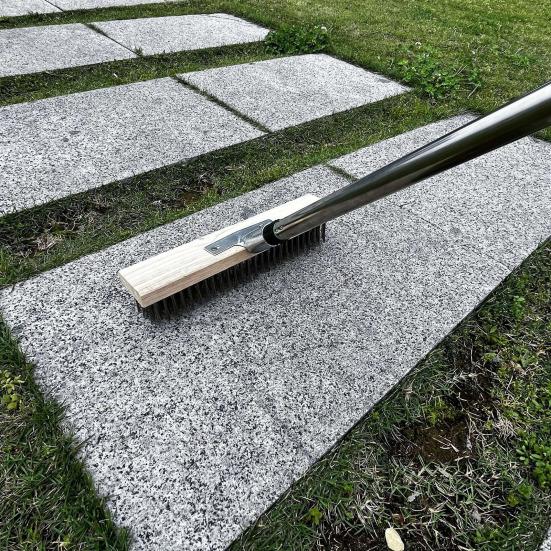 Щетка для пола с металлической щетиной, проволочная щетка из нержавеющей стали с длинной ручкой