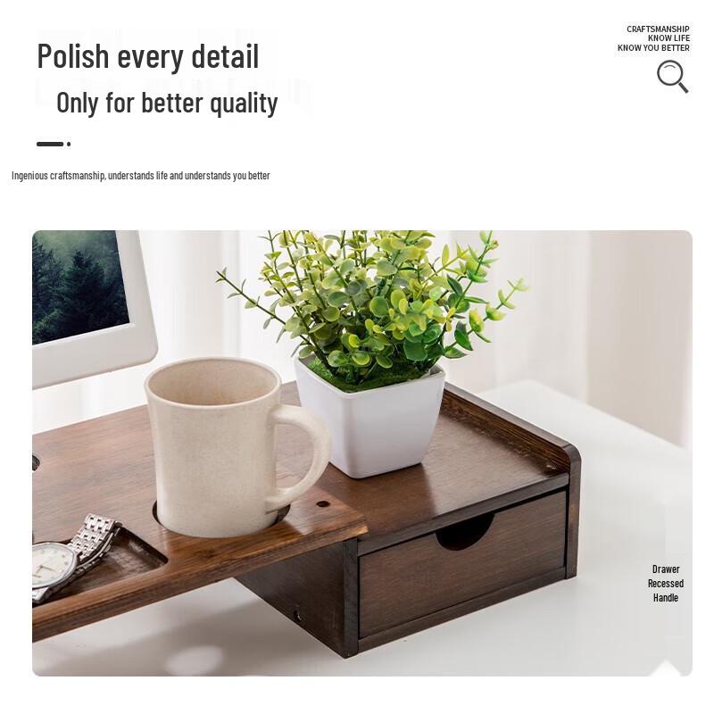 Подставка для монитора Beifang Little Deer из грецкого ореха с ящиком