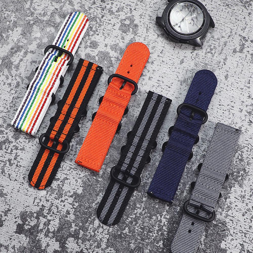 20mm 22mm watch strap For Samsung Galaxy watch 7/4/6/classic/5 pro/Gear S3/amazfit Nylon loop bracelet Huawei GT 2E/3/Pro/4 band