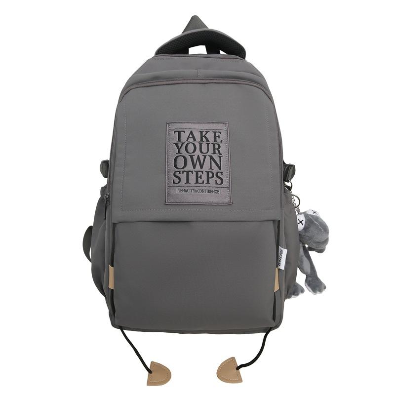 Большая вместимость школьного рюкзака для студента, женский дорожный рюкзак, однотонный мужской рюкзак с буквами