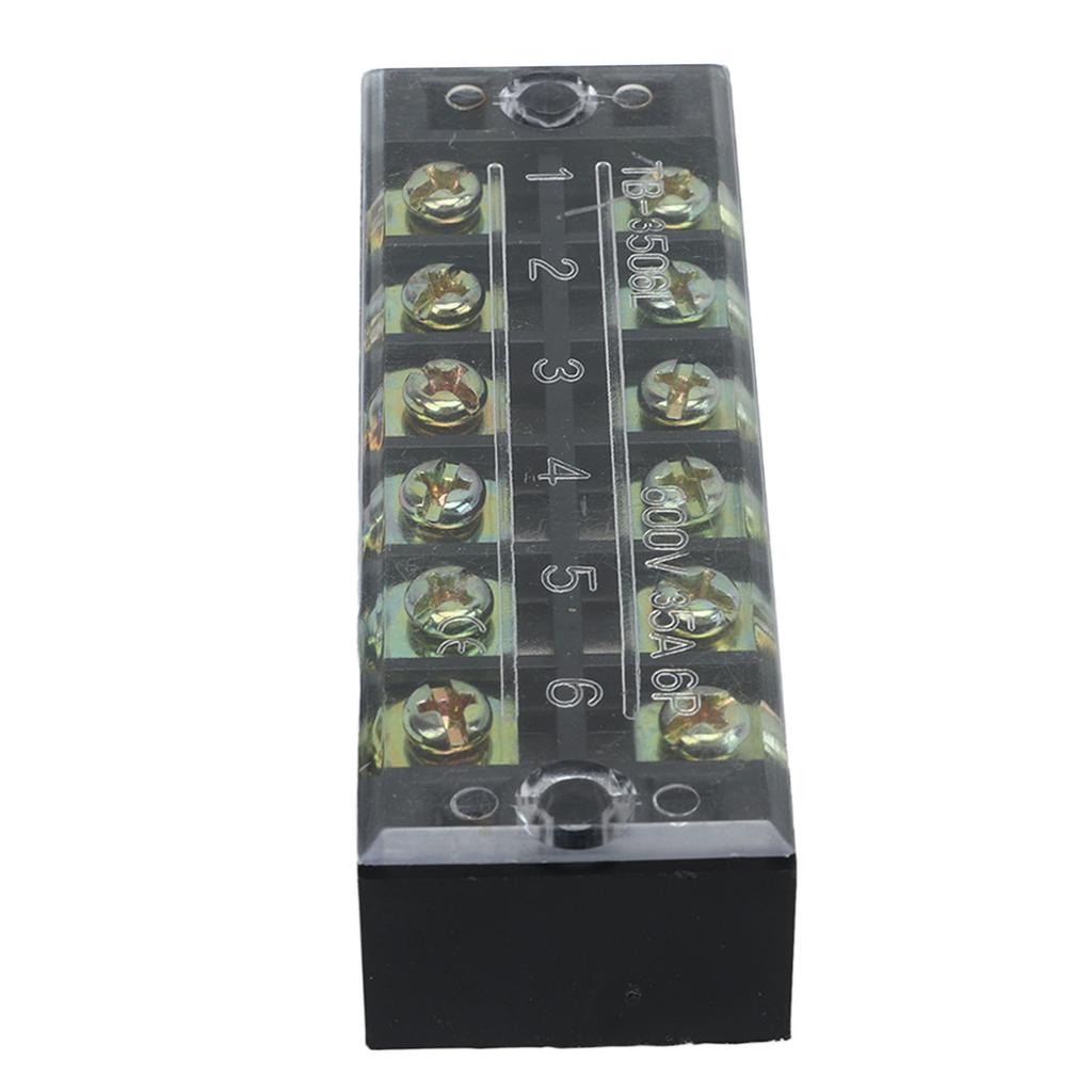 4Pcs Terminal Strip Block TB Fixed Large Current Copper Contactor Circuit Terminal Block 600V 35A 6