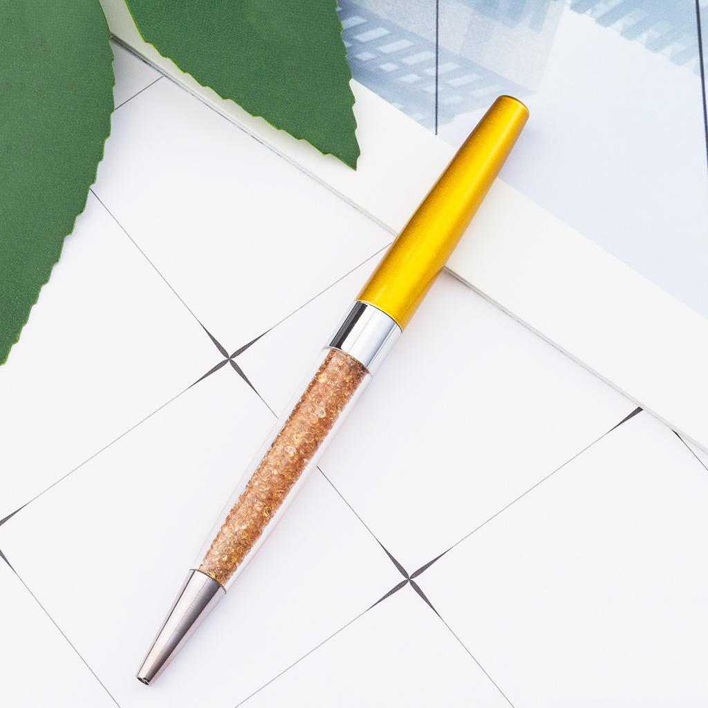 1 шт. креативная кристальная шариковая ручка канцелярские принадлежности для офиса и школы вращающийся металлический роскошный бренд высококачественный ролик розовое золото