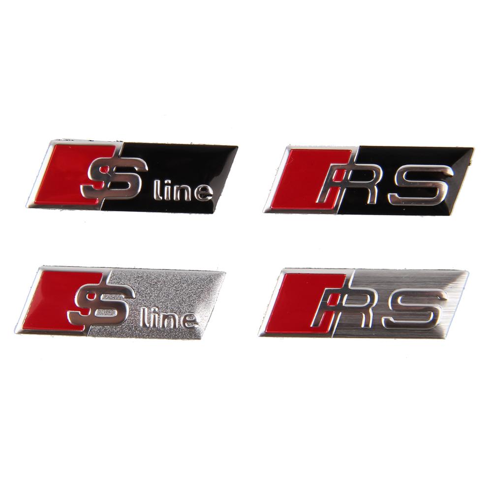 2026 Auto Lega di Alluminio Volante Adesivo Emblema per S1 SLine Logo A3 A4 A5 A6 A7 A8 Q3 Q5 RS3 RS4 RS5 RS6 S3 S4 S5 Distintivo 2x