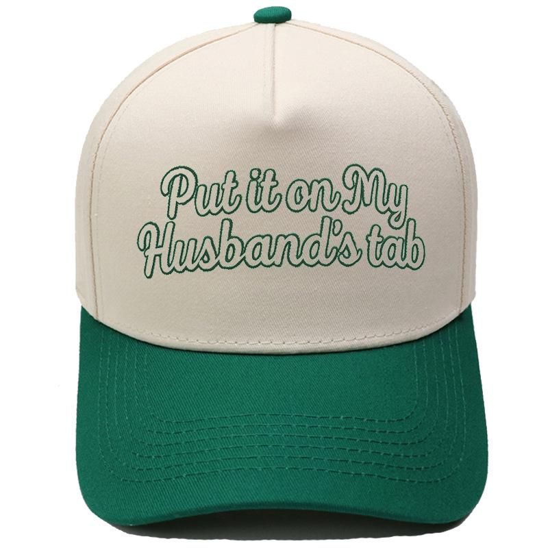 Put it on my Husband's tab Truck driver hat Embroidery color matching baseball cap Casual woman