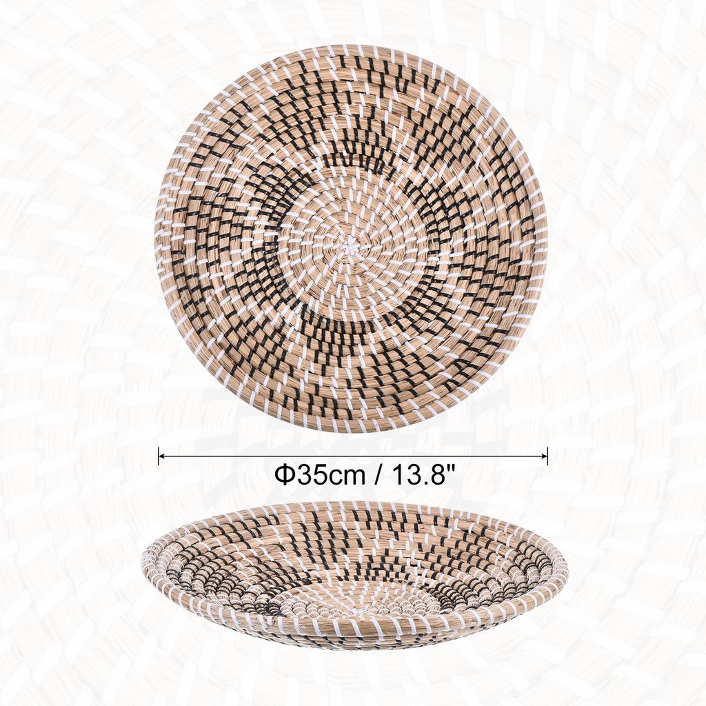 35 см подвесная плетеная настенная корзина из натурального ротанга настенная корзина декоративная бохо фермерский деревенский декоративный стол для гостиной