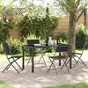 VidaXL 5-Piece Garden Dining Set Black Textilene and Steel 3379375