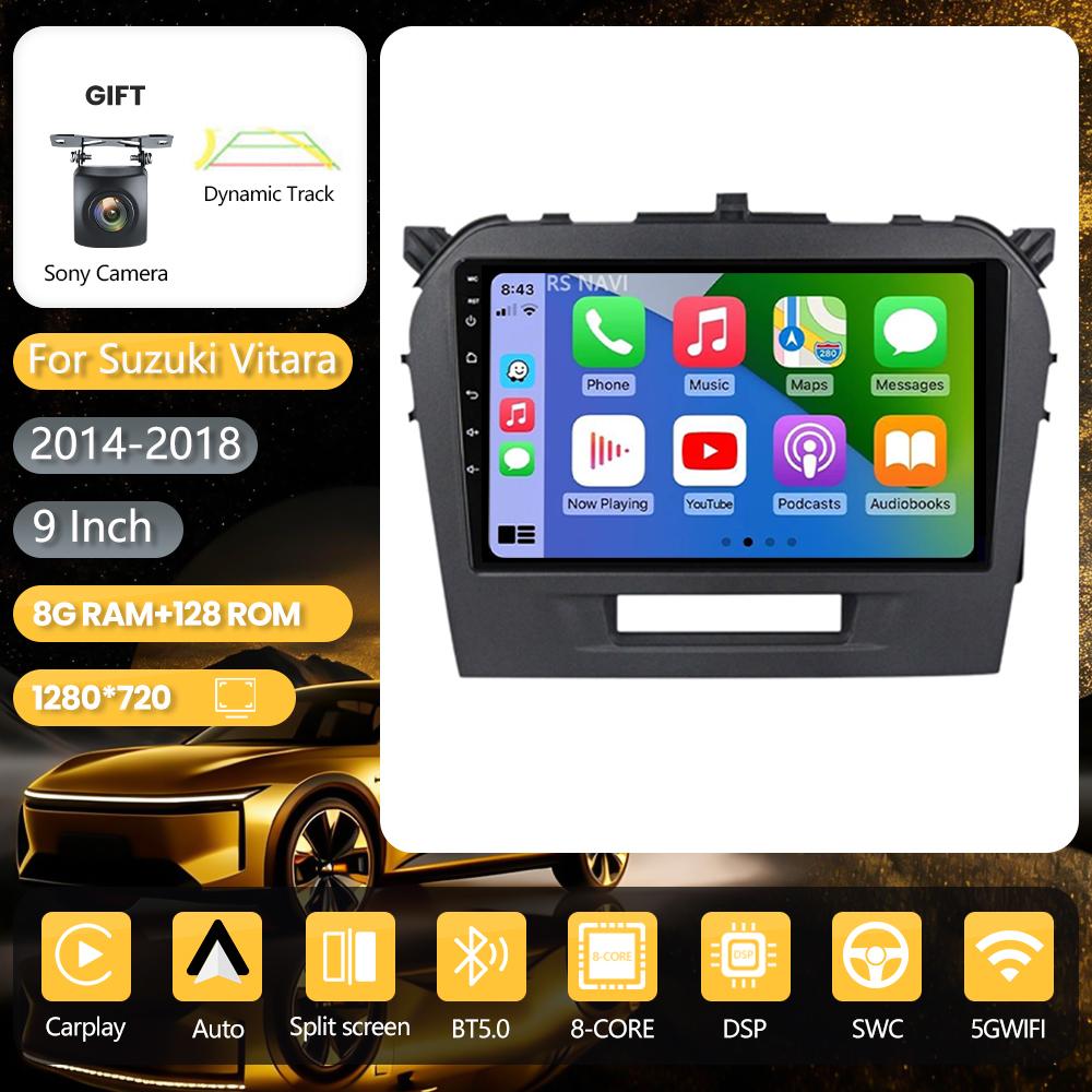 Android 16 pour Suzuki Vitara 4 2014 - 2018, autoradio CarPlay, lecteur multimédia BT, autoradio plug and play, contrôle par application
