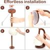 Magnetic Yarn Holder with Twirling Mechanism Wood Yarn Dispenser Double Side Thread Spool Holder for Hand Stitching