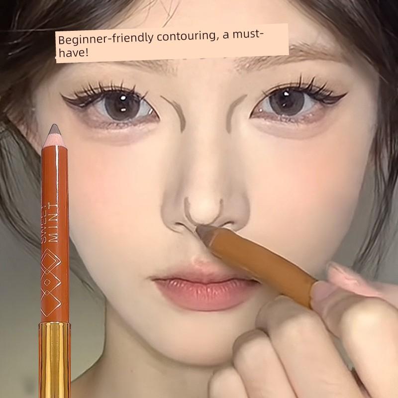 Dual-Ended 3D Highlighter and Contouring Stick for Face, Matte Brightening, Suitable for Under-Eye, Nasolabial Fold, and Nose Shadow