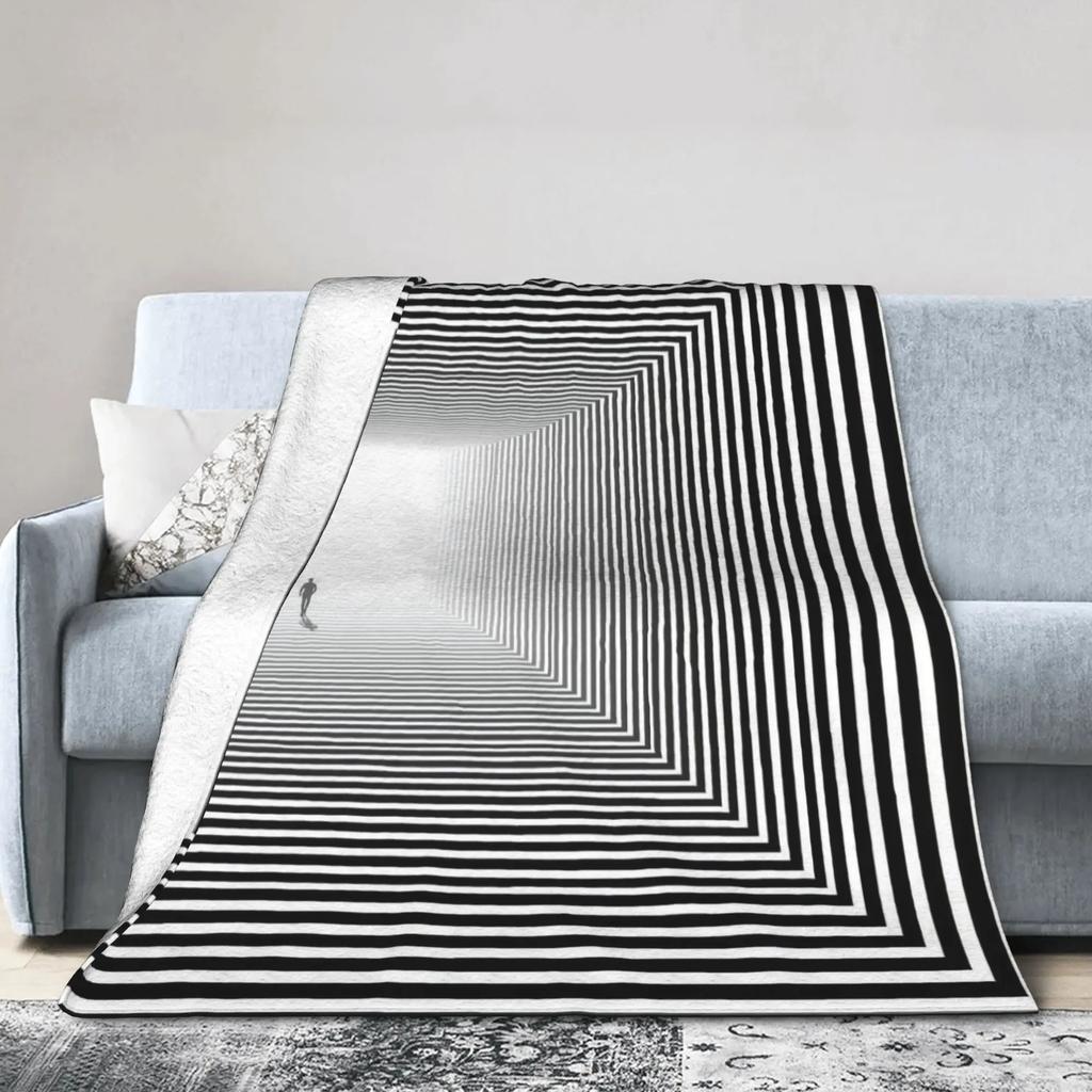Whirlpool Dizziness Pattern Plush Flannel Throw Blanket for Couch Chair Sofa Bed Super Soft Bedspread for Girls and Boys