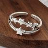 925 Silver Rings New Party Jewelry Vintage Charm Double Layer Geometric Nail Design Accessories Gift Dropship