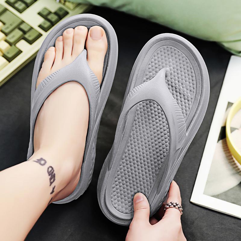 Fashion Men's Platform Summer Beach Sandals Bathroom Non-slip Slippers Soft Lightweight Flip-flops Fashion Casual Flip-flops Men's Shoes
