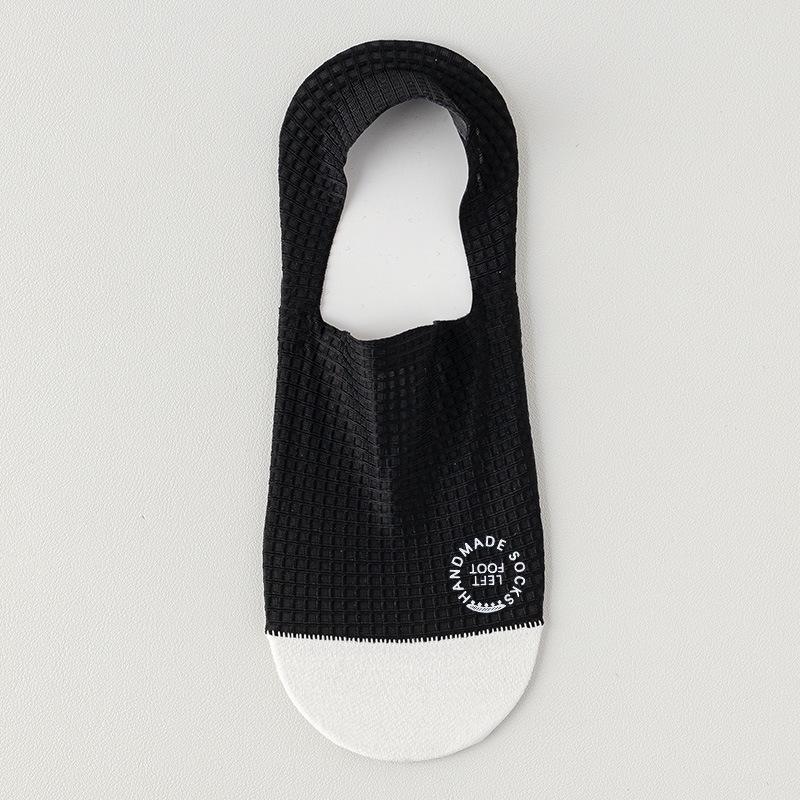 Мужские ультратонкие дышащие носки-невидимки с вафельной текстурой и нескользящим силиконовым захватом