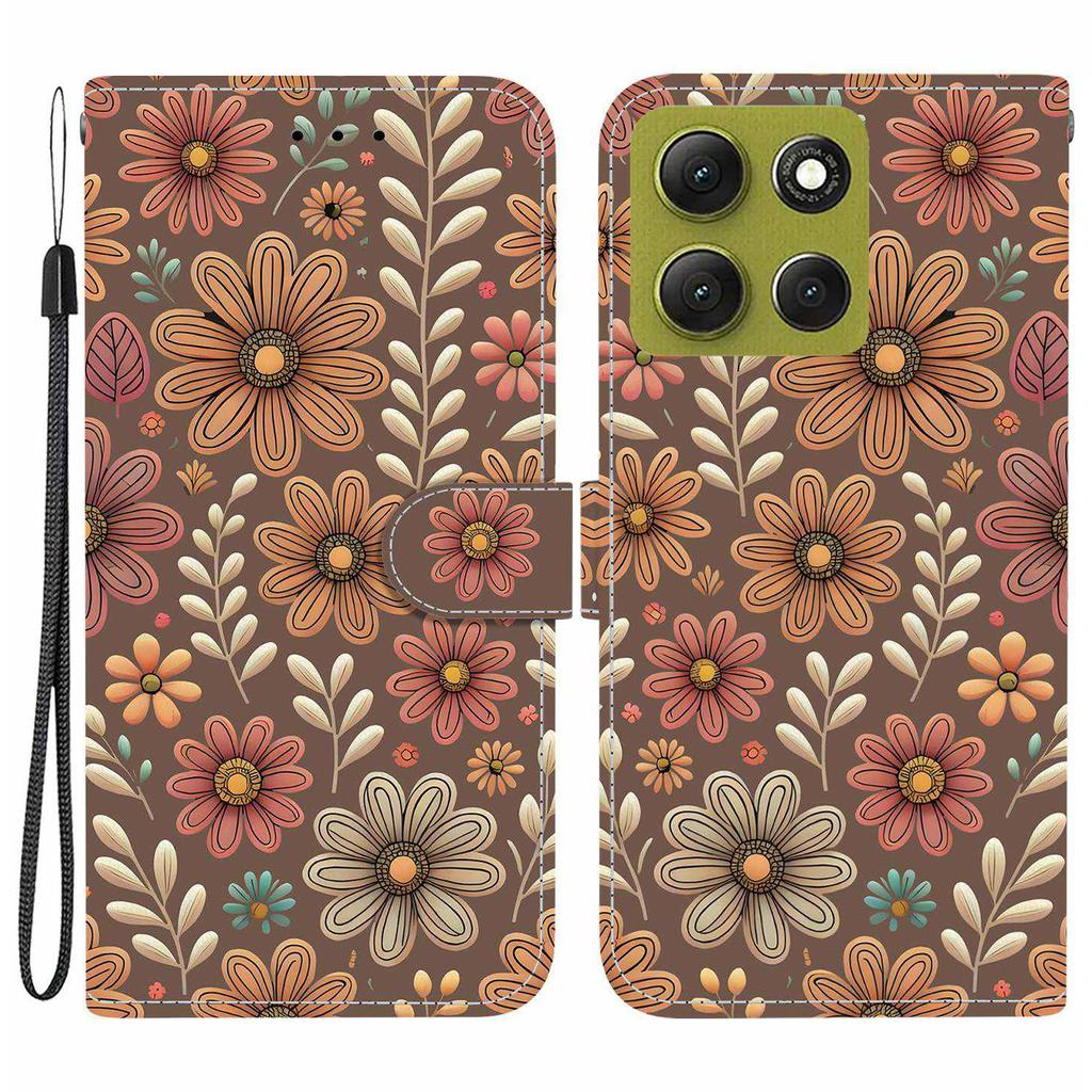 For Motorola Moto G86 5G Wallet Case Pattern Printing Leather Stand Phone Cover with Strap