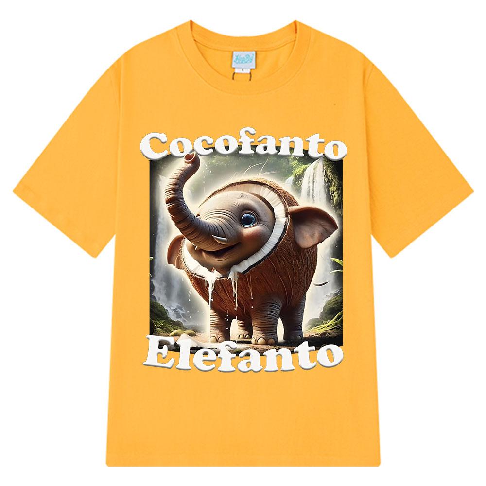 Cocofanto Elefanto Funny Italian Brainrot Meme Graphic T-shirt Unisex Women Summer Cotton Comfort Loose Short Sleeve T-shirts Tops
