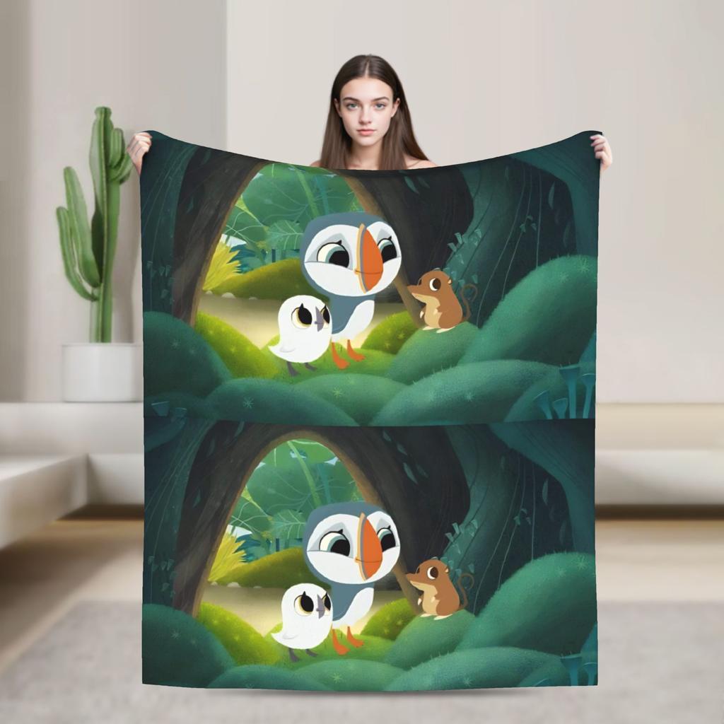 Puffins Rocks Plush Blankets Students Flannel Throw Blanket For Home Decor Soft Warm Design Quality Bedspread Birthday Present