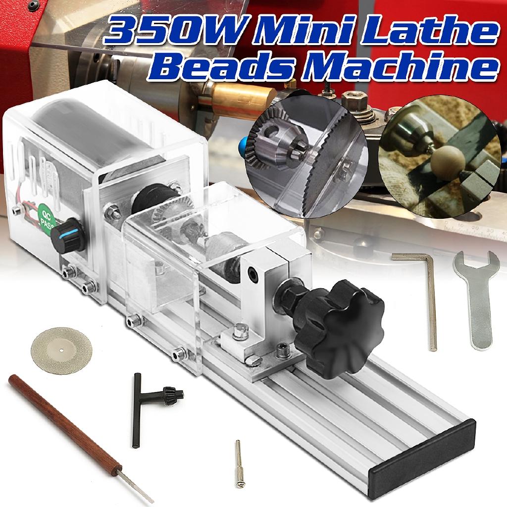 AC 220V Milling Grinding Wood Mini Lathe Machine Woodworking Lathe Bead Polishing Cutting Drill Rotary Tool DIY Benches Drill 350W